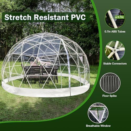 Weatherproof Geodesic Dome Tent with Transparent Cover – Ideal for Outdoor Camping, Greenhouse Gardening, and Backyard Gatherings