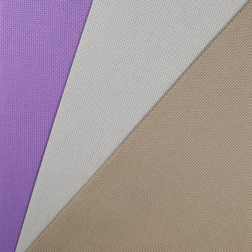 Image of KCS 3 pc of 12 inch x 18 inch(30cmx45cm) 16CT Counted Cotton Aida Cloth Cross Stitch Fabric (Pearl Grey+Khaki+Lavender)