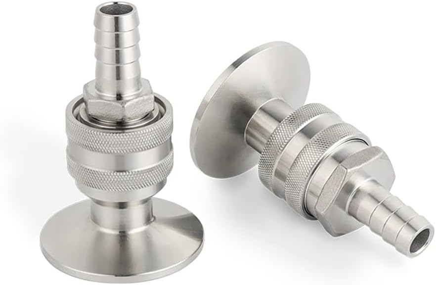 1.5'' Tri Clamp Quick Disconnect Ball Lock Set - Premium 304SS Homebrew Connector Kit for Beer Kegs and Brewing Liquids(50.4 * 15 * 13.4 * 9.4mm)