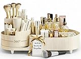 BEMANZ Organizador de Maquillaje Giratorio, Organizador Maquillaje, Organizador Pinceles + Brocha para Maquillaje INCLUIDA Makeup Organizer Accesorios Tocador, Organizador Perfumes y Cosméticos