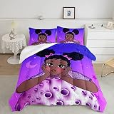 HOSIMA Black Girl Magic Comforter Set,African American Black Girl Comforter Set for Girls Teens,Blac