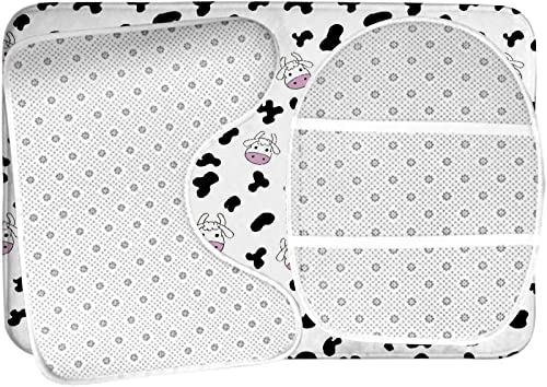 3-teiliges Badezimmerteppich-Set, Nahtloser Kuh-Print, waschbare Badeteppiche, rutschfest, mit Rückenpolster, Konturteppich und Toilettendeckelbezug – Bild 6