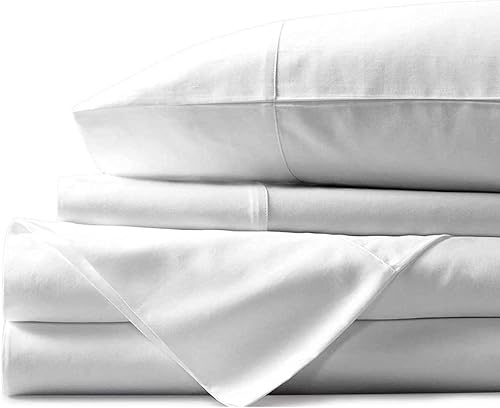 Juego de sábanas de 4 piezas, algodón de 1000 hilos, juego de ropa de cama de lujo que se adapta a bolsillos de hasta 15 pulgadas de profundidad,