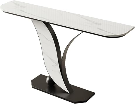 Console Table for Entryway,31.5" Height Sofa Table Behind Couch Furniture Narrow Side Tables with Storage Shelves,for Living Room, Hallway, EntranceWhite+Black,120cm/47.2in