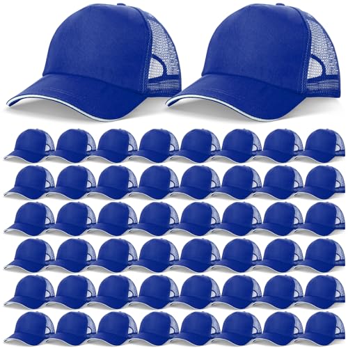 Image of Didaey 50 Pcs Blank Trucker Hats Bulk Unisex Sublimation Hat Baseball Cap Trucker Cap with Adjustable Snapback for Men Women