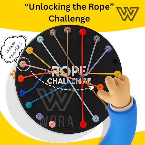 Image of Wora Educational Rope Challenge Toys for 4 Year Boy - Engaging Educational Toys for 3 Year Old - Fun Kids Playing Items Indoor - Develops Motor Skills and Problem Solving