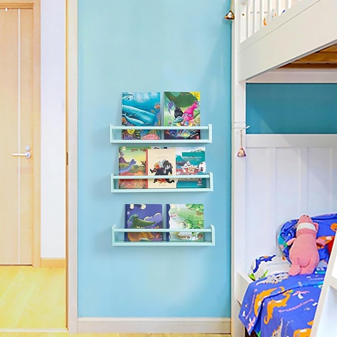 OXMIC Kids Wall Book Shelves, Hanging Floating Wall Mount Display U Shape Wall Shelf, Engineered Wood Wall Rack Shelf for Living Room Decoration, Showcase and for Storage, (Set of 2, Blue) (B0D4HQMVGM) Amazon Price History, Amazon Price Tracker