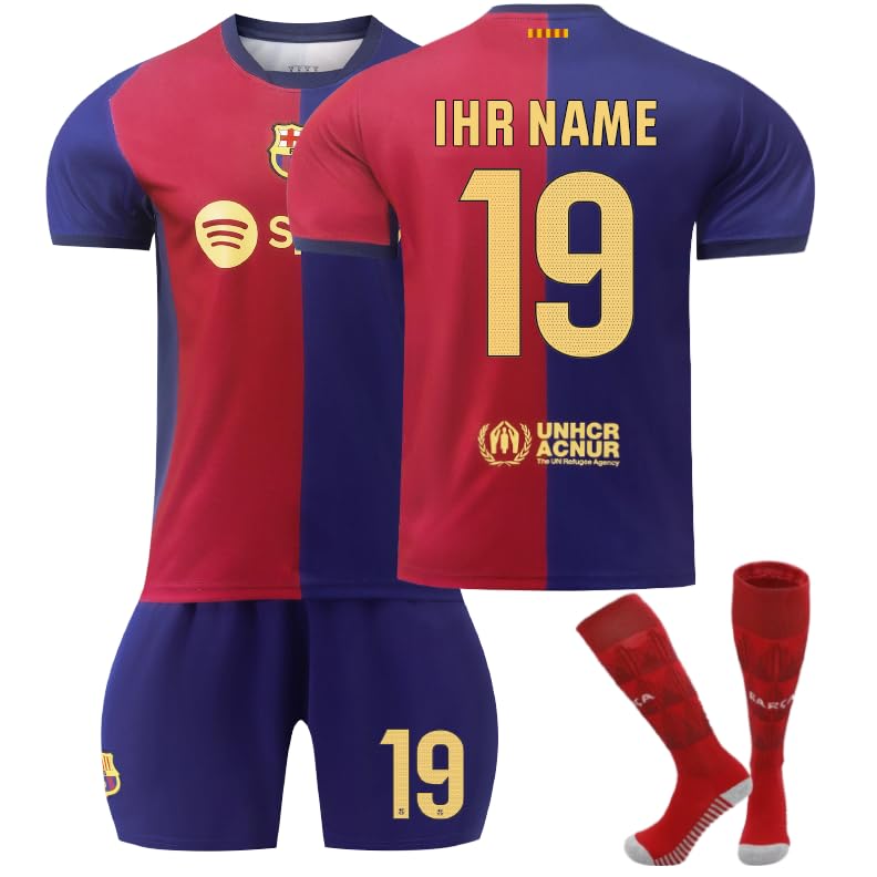 MILEQI Personalisiertes Barca Heimstil 2024/25 Trikot Football Trikot...