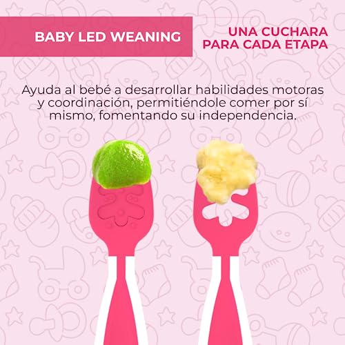 Miniatura 3 de Cuchara Bebe Aprendizaje - Precucharas Bebe Blw Para Primeros Alimentos, Cuchara Silicona Bebé 6 Meses Recomendadas Por Nutricionistas, Cubiertos, Alimentacion Complementaria, Baby Led Weaning