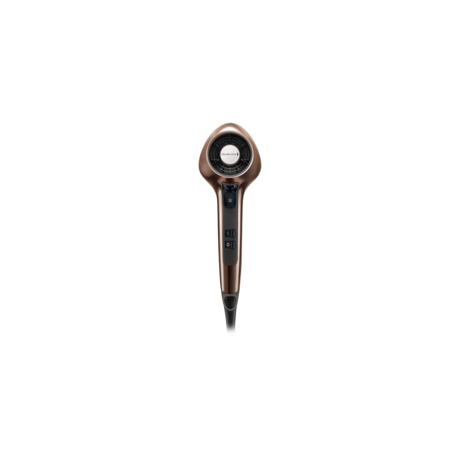 Remington Haartrockner Ionen Air3D bronze [leicht & ausbalanciert] einzigartiger + innovativer 3D-Luftstrom (110km/h Luftstrom, 3 Heiz- & 2 separate Gebläsestufen, 2 Stylingdüsen + Diffusor) D7777