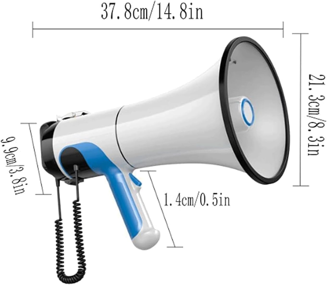 Altavoz megáfono de 50W, Dispositivo USB, Altavoz megáfono con Sirena integrada, transmisión de 1000m, megáfono Manual, grabación de 260 Segundos