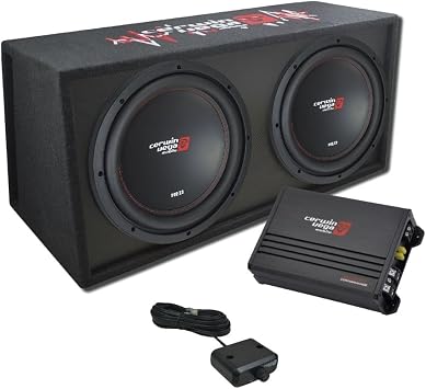 Cerwin Vega BKX212V XED Series Dual 12" Vented Enclosure & Amplifier Bass Package with XED3001D Amplifier
