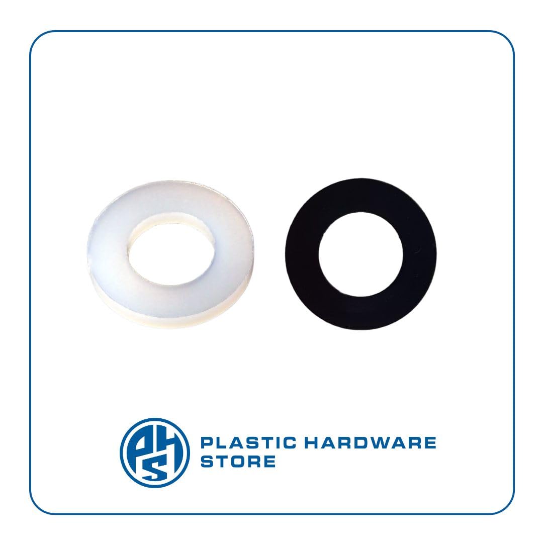 Flache Unterlegscheiben aus Nylon (Kunststoff) DIN125, isolierend und rostfrei, für Befestigungen auf empfindlichen Oberflächen, für industrielle und häusliche Verwendung – M12 – Natur – 1000 Stück