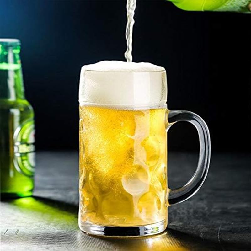 VIRSUS 6 Boccali da Birra Trasparenti 2891, capacità 500 cc, Infrangibili e Riutilizzabili, lavabili in lavastoviglie, 100% Riciclabili, Unglassy, Bicchieri da Birra per Feste ed Eventi