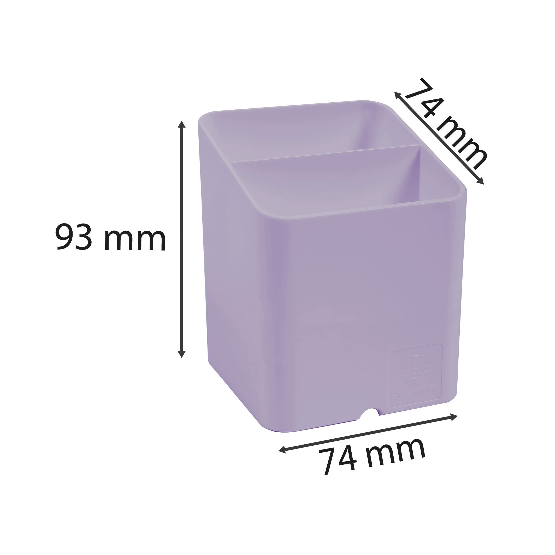 Exacompta 67764D 10er Pack Stifteköcher PEN-CUBE Aquarel aus Kunststoff mit 2 Fächern für mehr Ordnung auf dem Schreibtisch Stifteköcher Stiftebox Aufbewahrungsbox Organizer lila