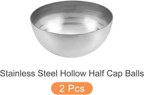 Miniatura 5 de METALLIXITY Media bola de acero inoxidable 304 (3.98 pulgadas), 2 bolas huecas, para escalera de pasamanos, jardín en casa, espacio de oficina, tono