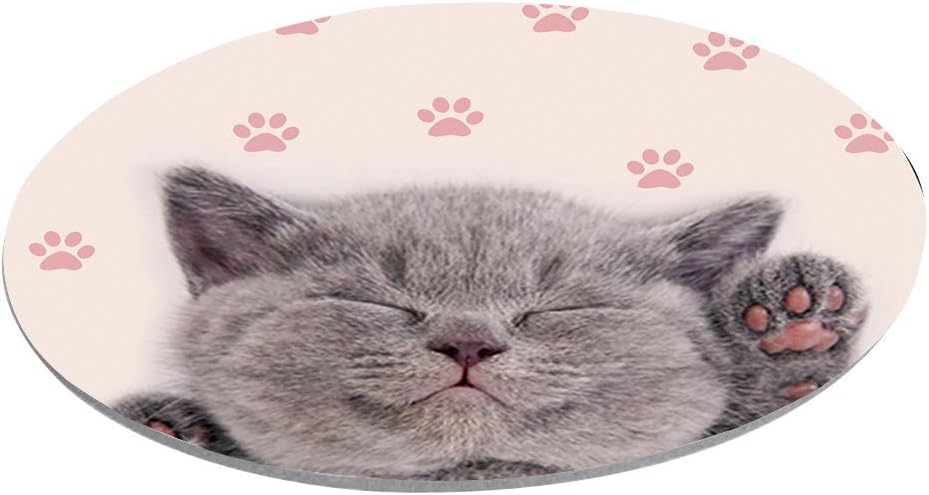 Galdas Cute Cat Mouse Pad Mousepad Round Gaming Mouse Pad Rubber Base Cloth Mouse Pads for Computers Laptop (Updated Version)