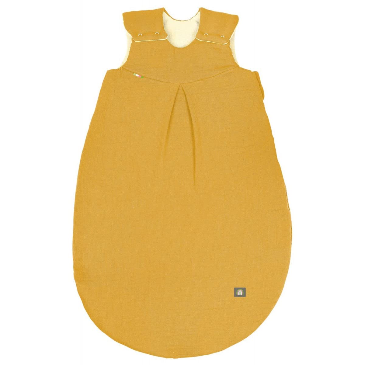 Odenwälder Musselin-Schlafsack Schlafsack Baby-Schlafsack Kinderschlafsack wattiert (Mustard, 110 cm)