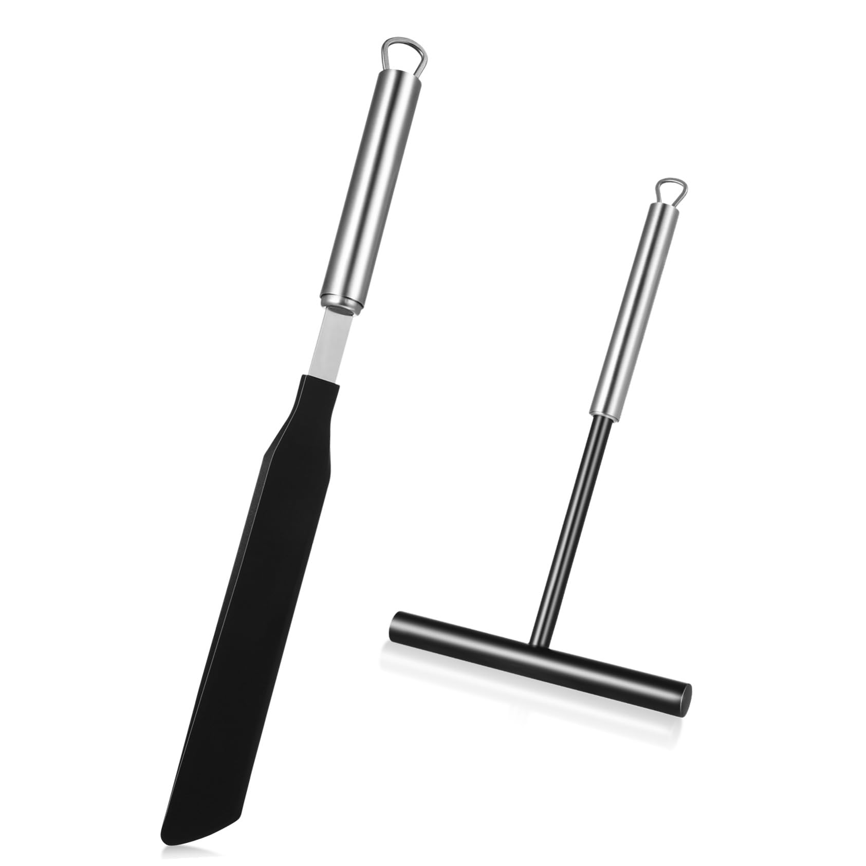 Spatule pour crêpe en inox et grattoir pâtisserie ensemble pour crème beurre et pâte outil réutilisable acier résistant pour cuisine maison et fête