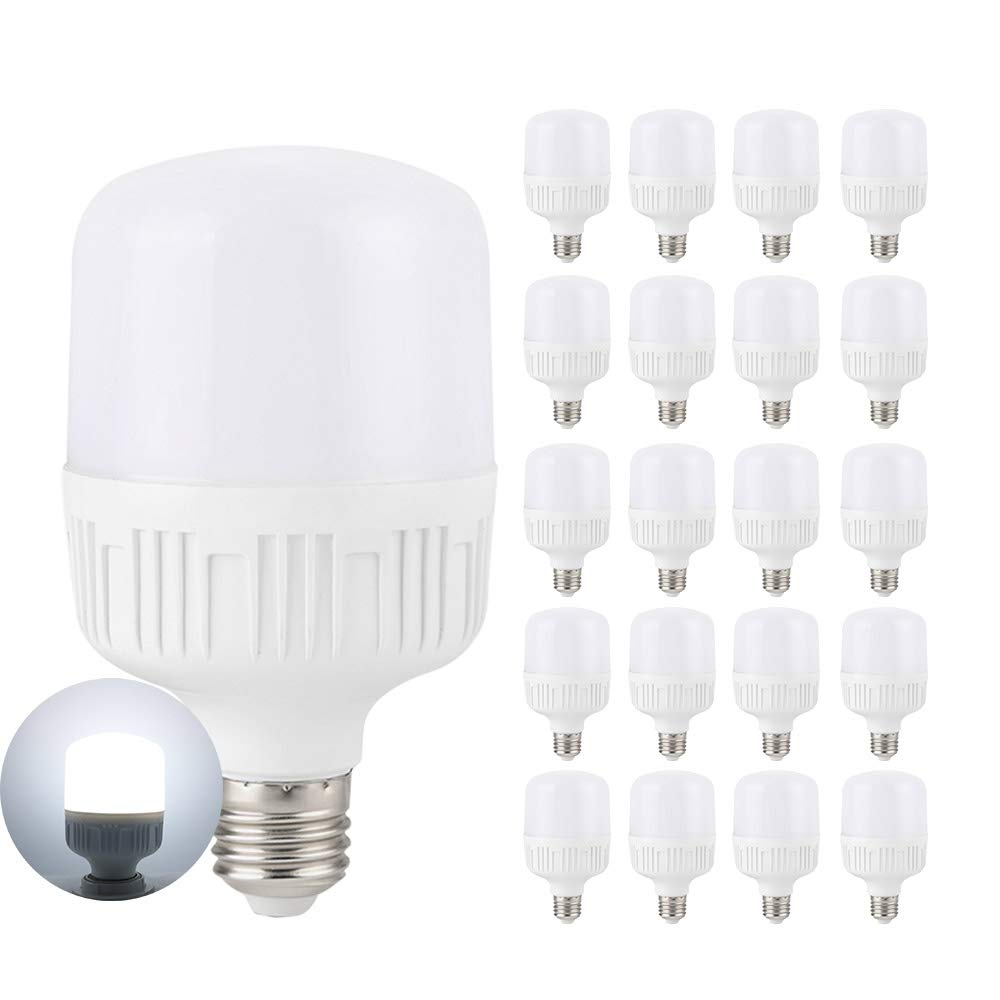 Mengjay LED E27 Kaltweiß 18W led Lampe 6000K 1800LM E27 Led Birne Ersatz 175W Glühlampe, E27 Led Glühbirnen Lampen Led Birnen Licht Leuchtmittel Energiesparlampe, 20er Pack