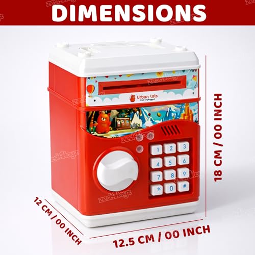 Image of Zest 4 Toyz Money Piggy Bank Toy for Kids Gullak Money Safe with Number Password Money Saving Mini ATM Toy with Lights and Sound Money Bank for Kids - Multicolor