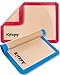 Kitzini Silicone Baking Mat Set. Non-Stick Silicone Mats for Baking. 2 Half Baking Sheets. BPA Free. Professional Grade Silicone Baking Sheet. Silicone Baking Mats for Cookies, Macarons & Pastry