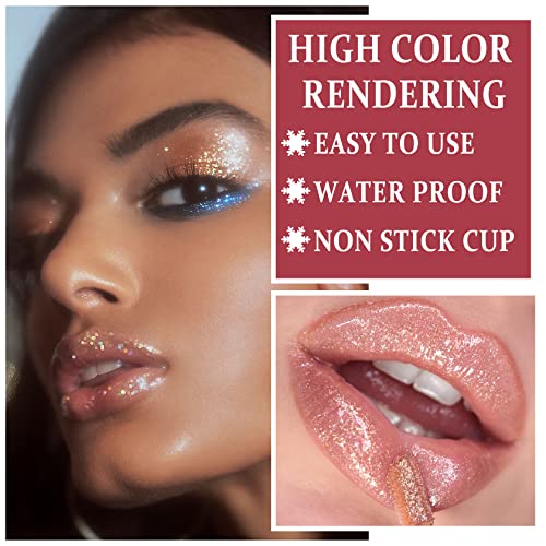 Nvleptap 3Pcs Black Blue Purple Liquid Glitter Lipstick Glitter Lip Gloss Set,Diamond Shimmer Matte Lipstick Set Long Lasting High Pigment Glitter Lip Stick Kit Lip Gloss Set Halloween Makeup Gift thumb #2