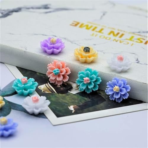 Flowers Nail Charms 100 Pcs 3D Flowers Nail Art Charms For Acrylic Nails Resin Flowers Nail Design Flowers Nail Art Rhinestone Decoration Accessories Foweso Nail Charms #TOP6