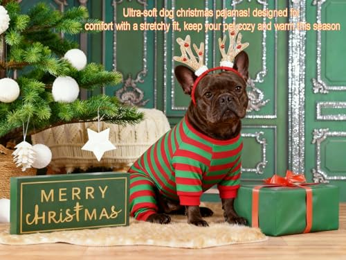 Pijama Navideño para Perro de Algodón Rayado XXX-Large miniatura 3