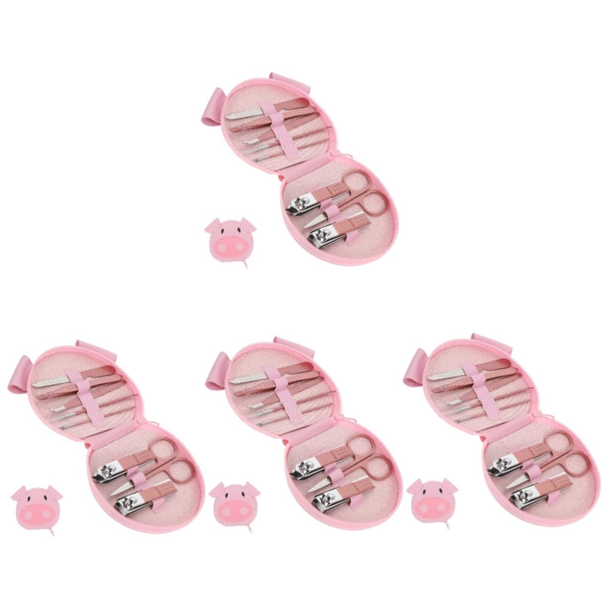 Healeved 4sets Kit Per Manicure e Pedicure Custodia Cartoon Set Per Unghie Inossidabile e Portatile Per