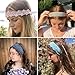 HAIMEIKANG Hippie Hair Bandana Headbands for Women Boho Headband Knit Hair Bands Floral Head Wrap for Women and Girls(light purple+beige+khaki)