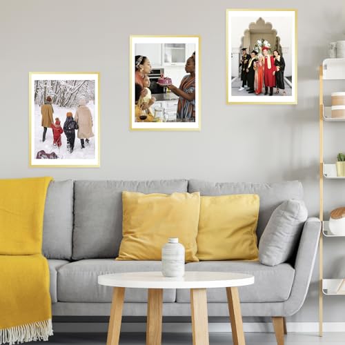Image of JCJMY 19.7x27.6 Puzzles Frame for 50x70 cm Puzzles Poster Photo Picture, Display 18x24 with Mat or 19.7 x 27.6 without, Wall Hanging 19.7 by 27.6 inch 1000 Pieces Puzzles Frame, Gold
