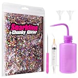 YGQQOY Rainbow Glitter, Snow Globe Tumbler Supplies with Chunky Glitter, Snowglobe Tumbler Supplies Kit for DIY Rainbow Glitter Snow Globe Tumbler Craft