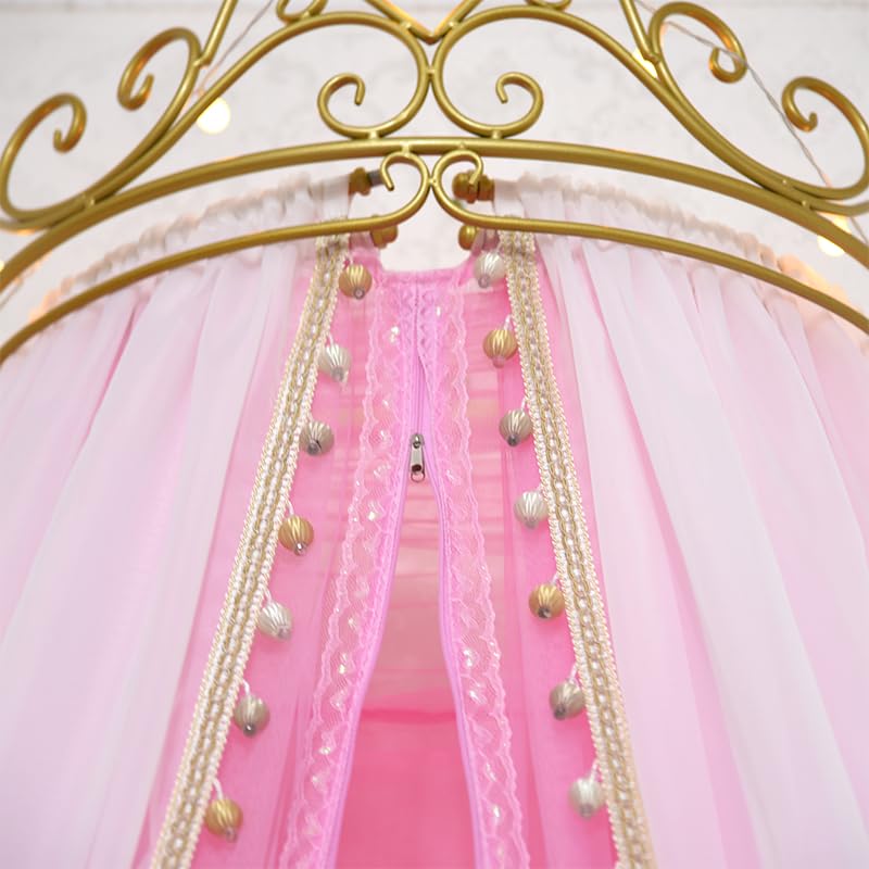 Baldacchino A Corona Per Letto Net 1,5 M 12 Tende da letto Tende da letto Decorazione Bellezza Tende da letto Garza Corona Comodino Rete