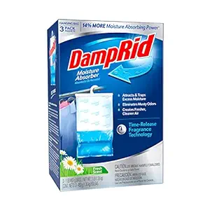 DampRid Fresh Scent Hanging Moisture Absorber, 16 oz., 3 Pack - Eliminates Musty Odors for Fresher, Cleaner Air, Ideal Moisture Absorbers for Closet, 14% More Moisture Absorbing Power*