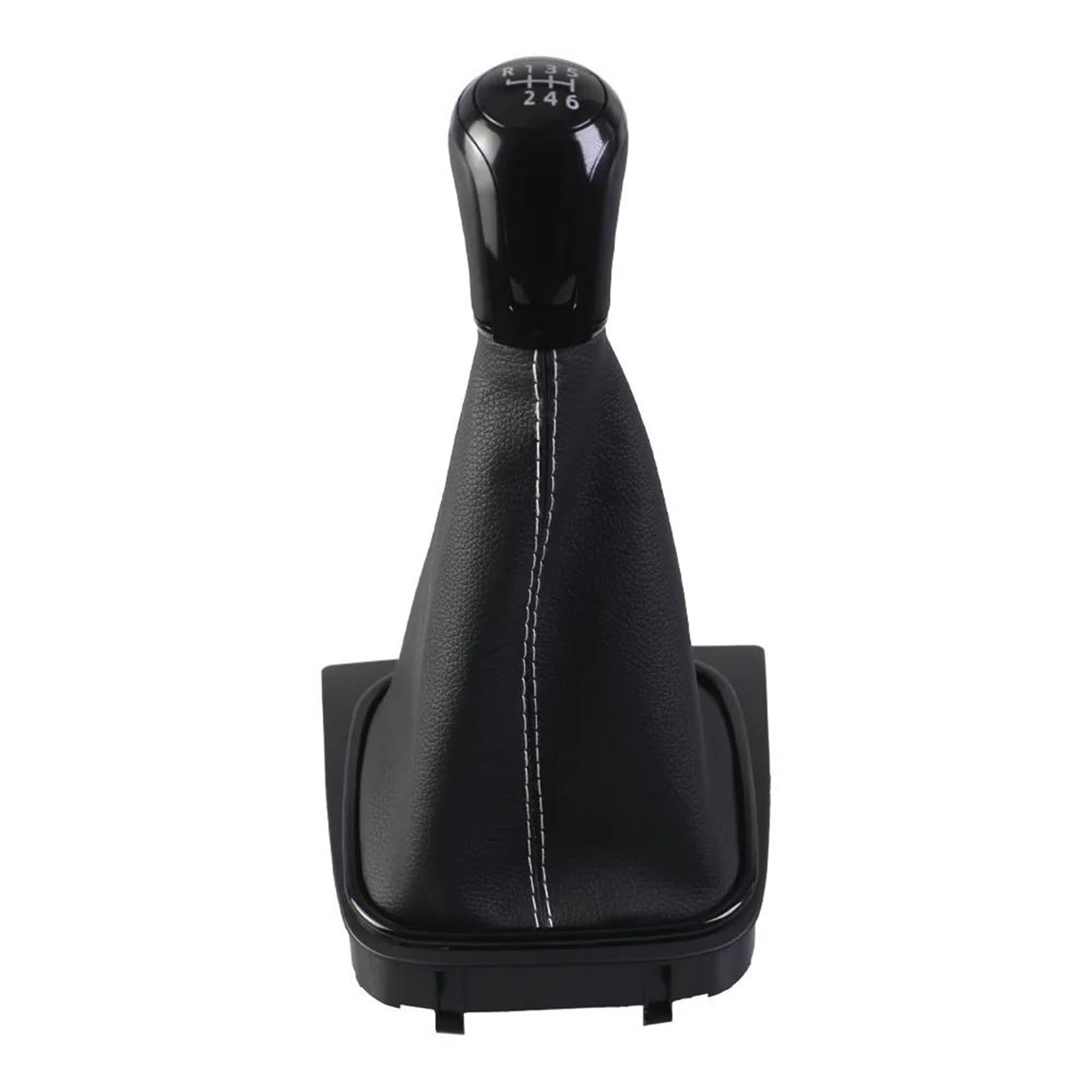 Fhuwaz Black 5-Speed Car Gear Knob For Golf 5 Mk5 6 Mk6 Car Speed Gear Shift Knob With Gaiter Boot For Jetta Mk3 Iii 137 138 1F7 1F8(Black 5-Speed)