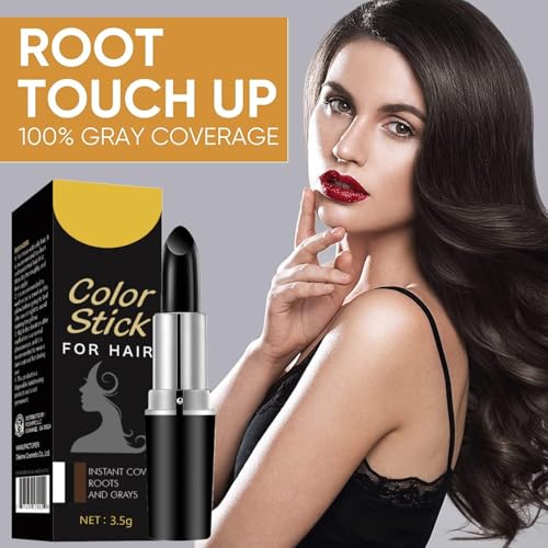 Image of Natural Black Hair Color Stick | Instant Root Touch Up for Grey Hair | Non-Toxic Temporary Hair Dye Pencil for Men & Women | Quick & Mess-Free Hair Colour Stick