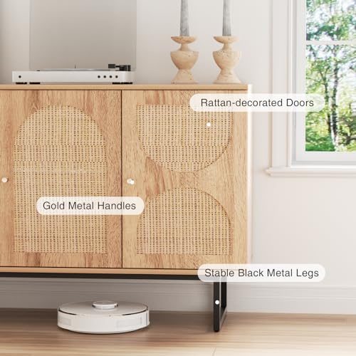 Fivewillowise Rattan Sideboard Buffet Cabinet With Storage thumb #4