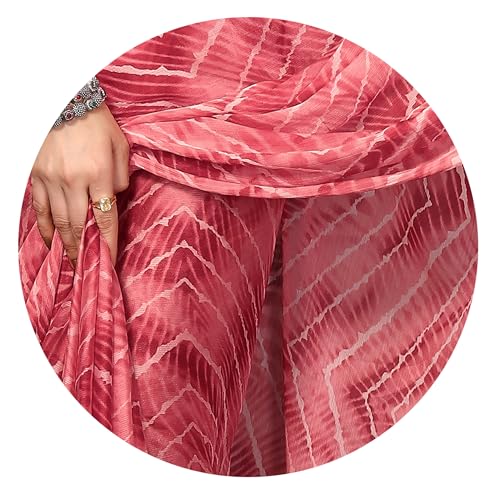 Image of MIRCHI FASHION Saree for Woman Chiffon Shibori Printed | Lightweight Regular Use and Professional Office Sari with Blouse Piece