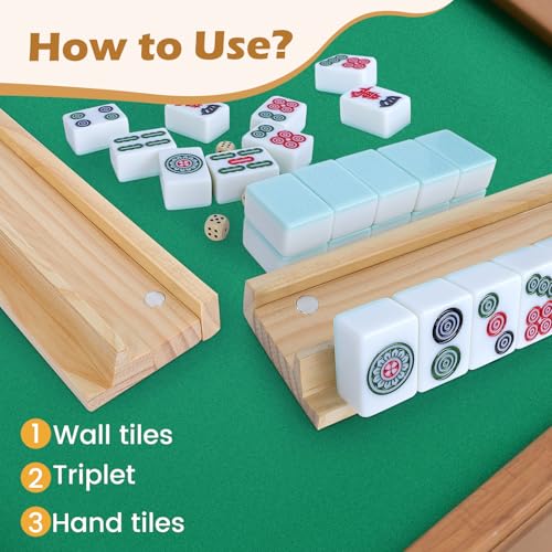 Set de 4 soportes de madera para Mahjong americano miniatura 5