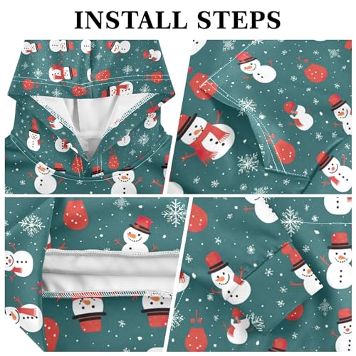 Kids Hoodies Sweaters Christmas Xmas Snowman Hooded Sweatshirts with Big Pockets for Boys Girls B04003423