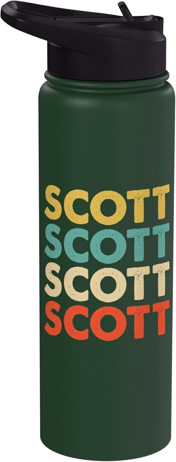 Scott Name Stainless Steel Insulated Water Bottle