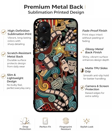 Image of Movies Design Premium 2D Printed Metal Back Case Cover for Vivo V29E 5G