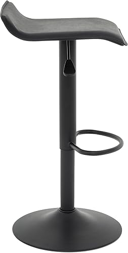 Miniatura 28 de Vogue Furniture Direct Juego de 2 taburetes de bar ajustables, modernos taburetes de bar giratorios de piel sintética para elevador de aire, silla