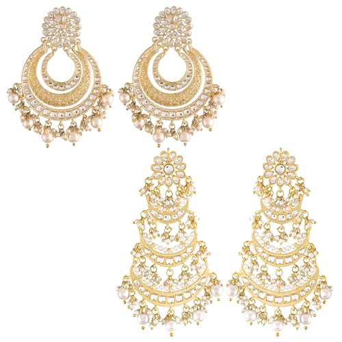 Image of Peora Traditional Indian Earrings Set Jewellery Gift for Women Girls