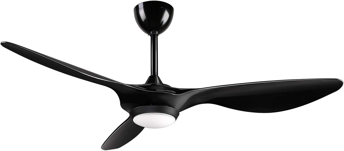reiga 52-in Ceiling Fan with LED Light Kit Remote Control Modern Blades Noiseless Reversible Motor, 6-Speed, 3 Color Temperature Switch