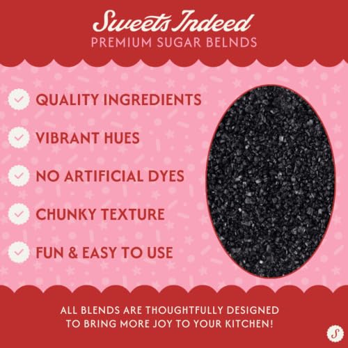 Image of Sweets Indeed Sprinkles, Edible Sprinkle Sugar Mix, Perfect for Cake Decorations, Baking, Ice Cream, Cookies, Cupcake Topper, 5 ounces (Black)