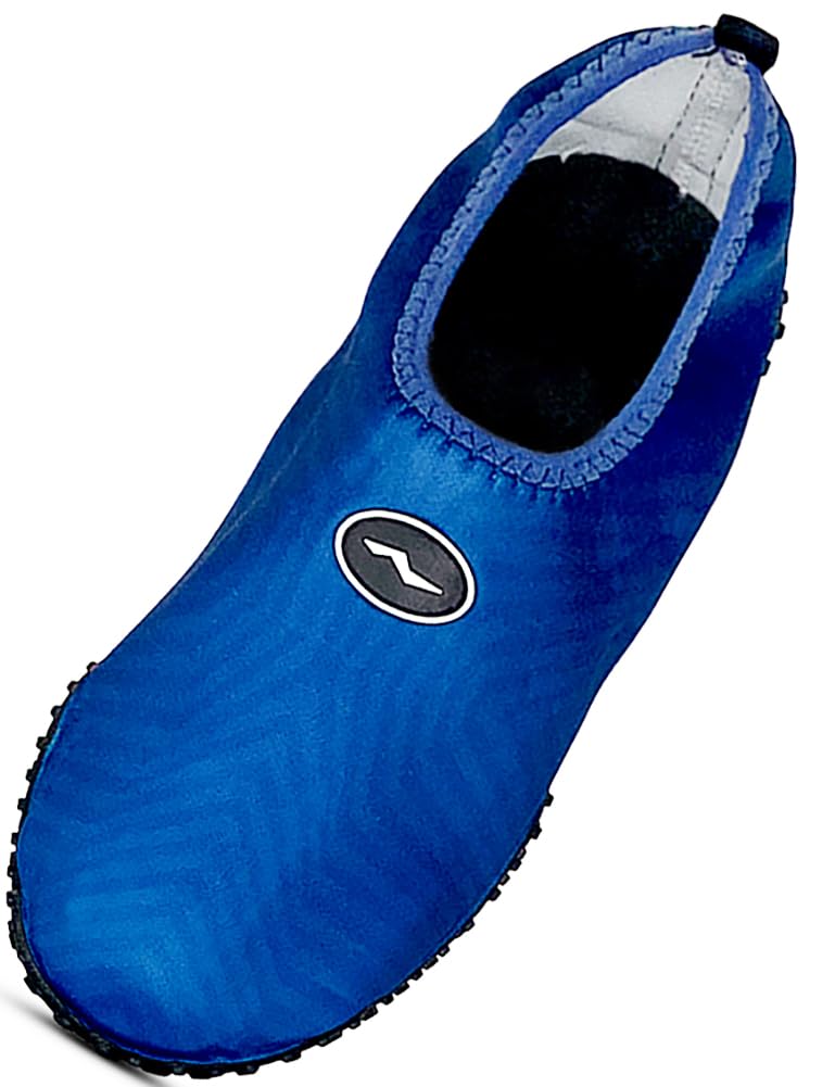 NORTY - Mens Water Shoes Slip on Aqua Sock Tone on Tone Chevron Print, Blue 42363-11D(M) US