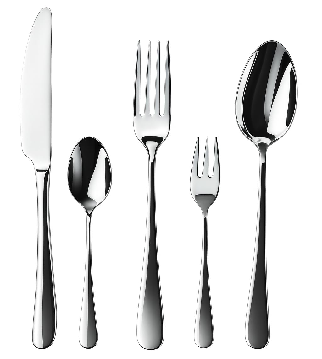 Besteck Set 60-teilig für 12 Personen Edelstahl – elegantes Tafelbesteck Set hochglanzpoliert, spülmaschinenfest und rostfrei; für stilvolle Tischkultur im Alltag und zu Feiern (Model 3)