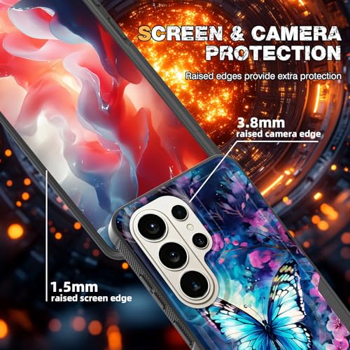 ZQLPLZR Magnetic for Galaxy S26 Ultra Case,[Compatible with MagSafe] [Military Grade Drop Protection] Heavy Duty Shockproof Phone Case for Samsung Galaxy S26 Ultra 6.9",Butterfly Flowers - image 6